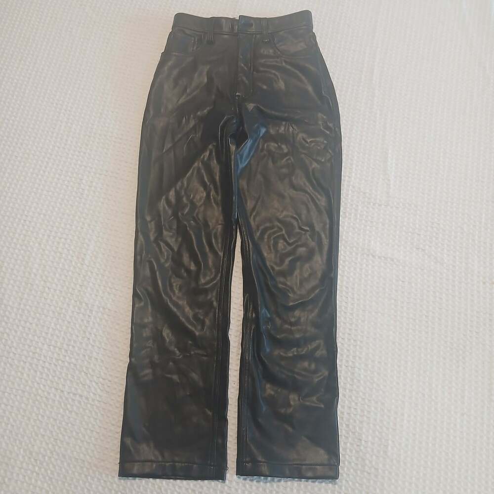 Abercrombie & Fitch The 90s Straight Ultra High Rise Faux Leather Pants